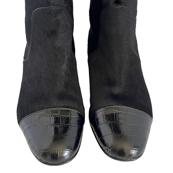 Migliorini Black Calf Hair Boots with Leather Toe Size 8 M - Picture 5 of 13